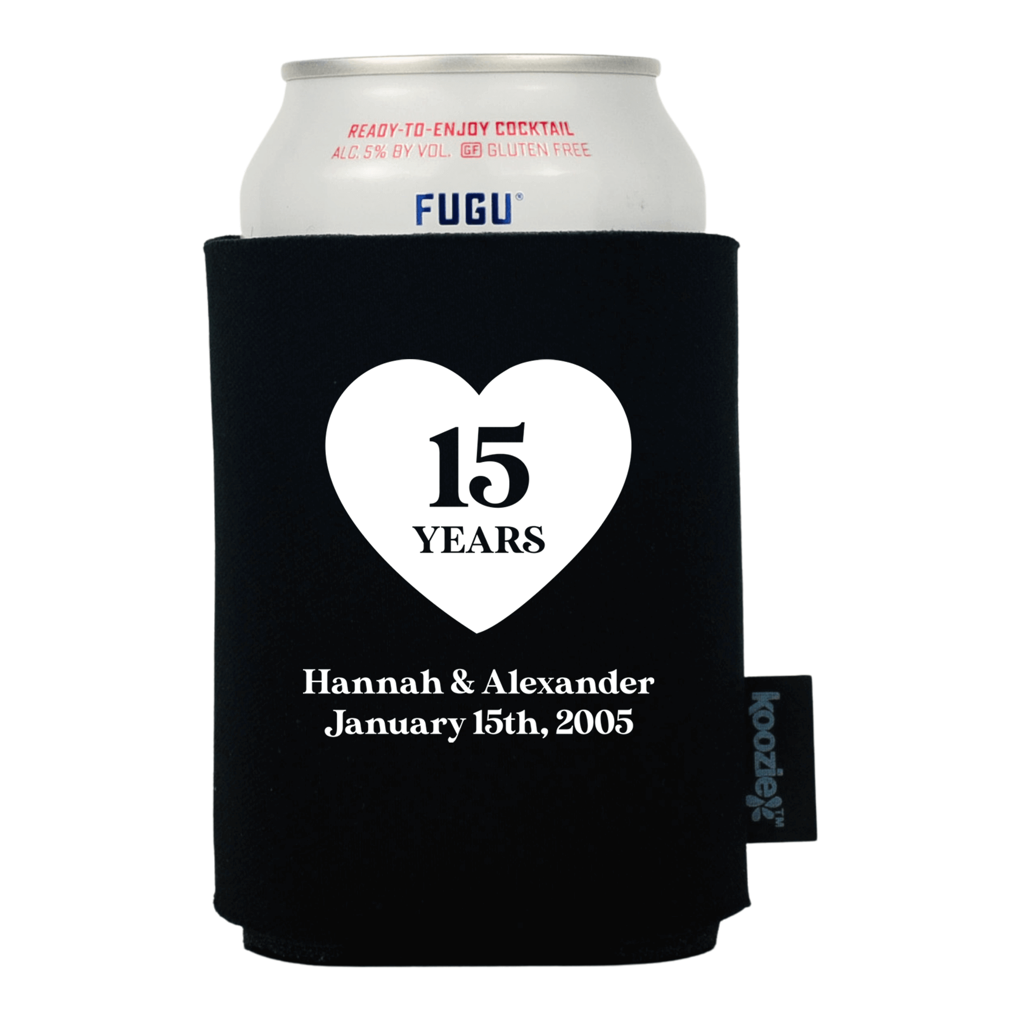 Koozie® Heart with Years Anniversary Drink Cooler
