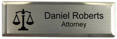Law Office Small 3" x 1" Executive Holder Name Tag - alternate view