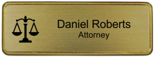 Law Office Small 3" x 1" Premier Holder Name Tag
