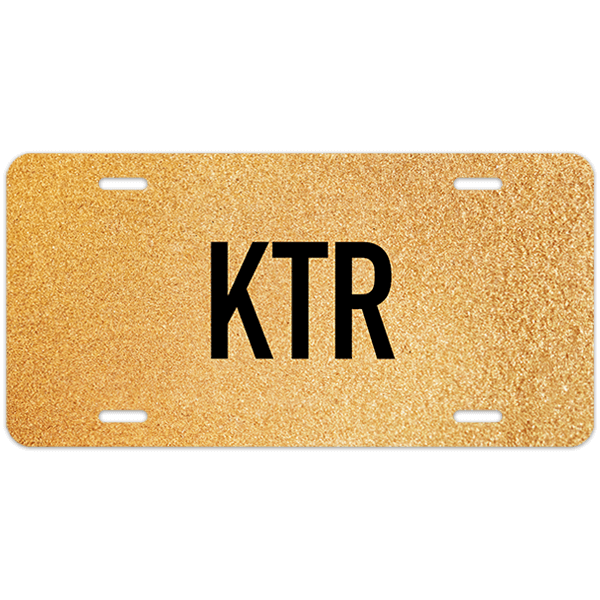 Gold Texture Monogram License Plate