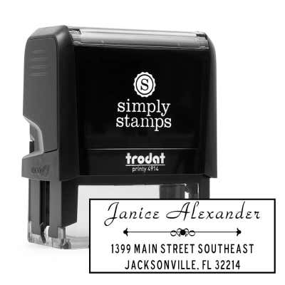 Vintage Cursive Deco Address Stamp - alternate view
