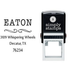 Eaton Deco Curly Q Address Stamp Body and Imprint