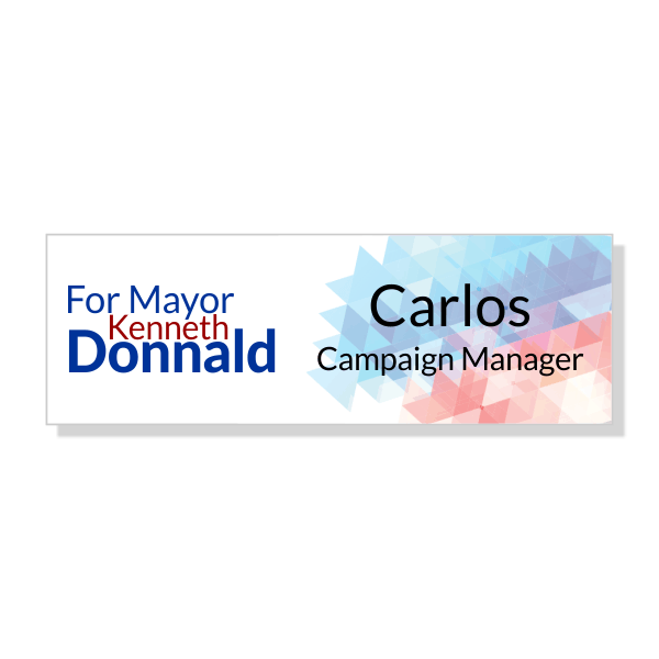 Local Election Campaign Pixelated Design Name Tag