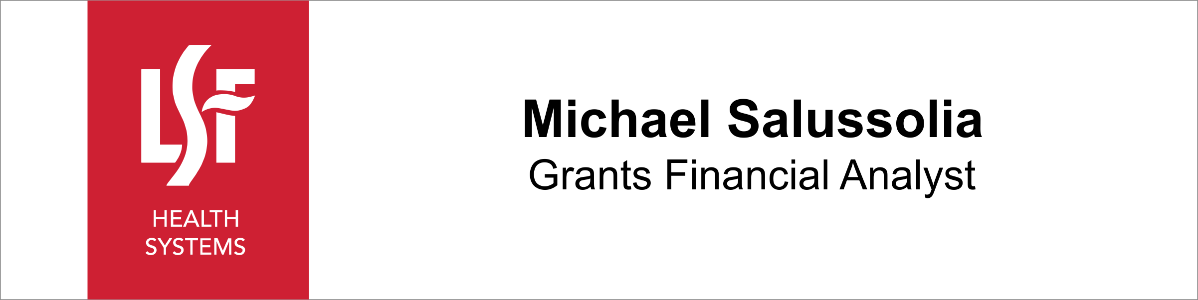 LSF Health 2x8" Name Plate