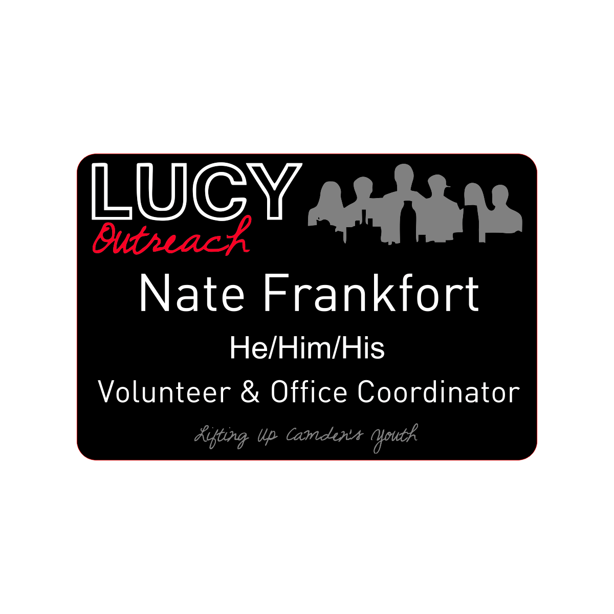 LUCY Outreach Chalkboard Name Tag with Pronouns