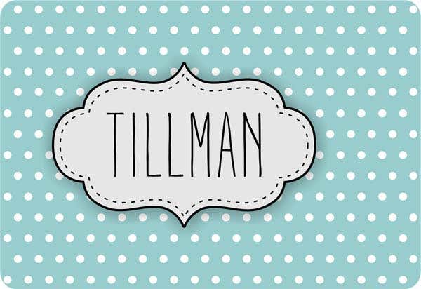 Polka Dot Last Name Luggage Tag - Front