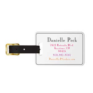 Stripe & Bouquet Monogram Luggage Tag - Back