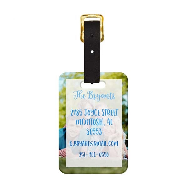 Custom Portrait Luggage Tag - Back