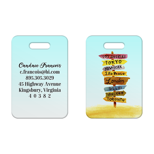 Good Directions Luggage Tag - Front and Back