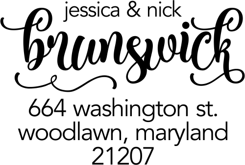 Brunswick Script Address Stamp