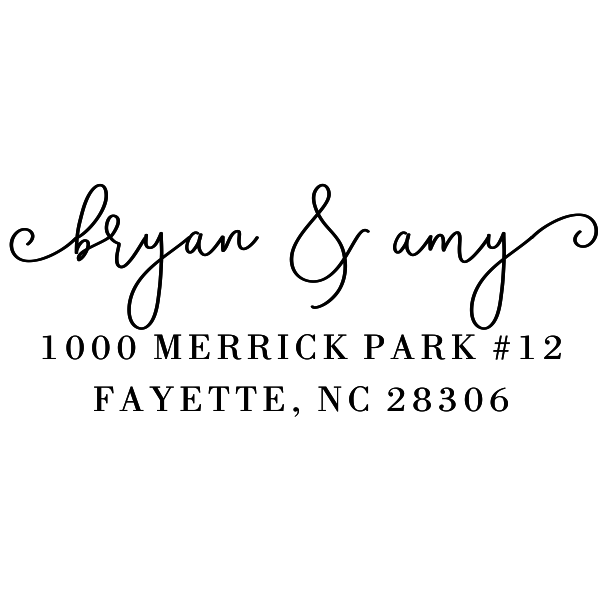 Merrick Park Script Address Stamp
