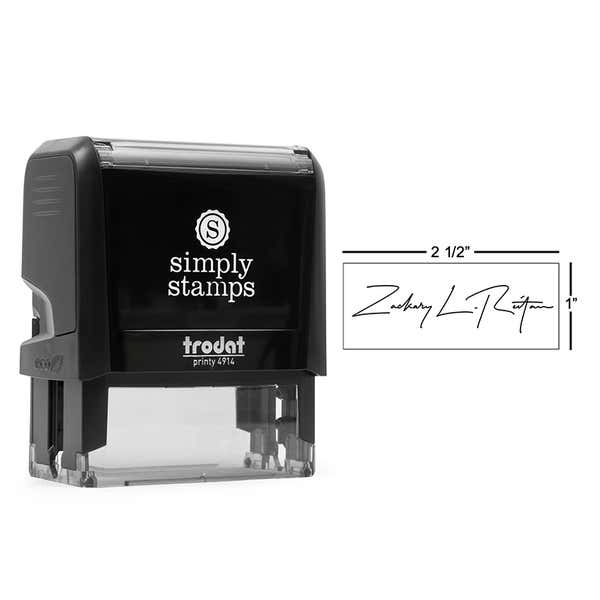 Large Signature Stamp, 1" x 2.5" Impression Size