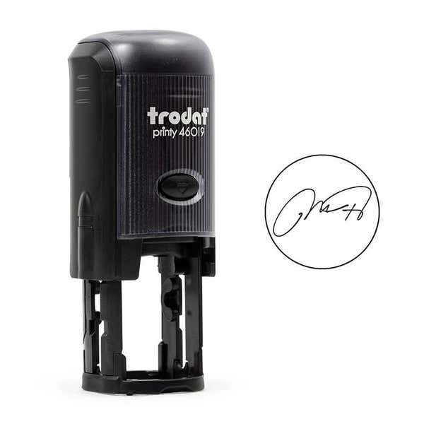 Final View of Initial Signature Stamp with Impression to the Side on the Trodat Printy 46019