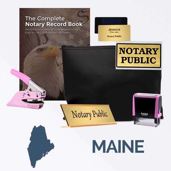 Maine Pink Deluxe Notary Kit