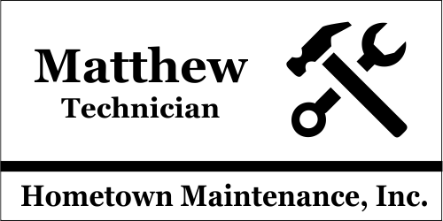 Maintenance Tools 3 Line Name Tag