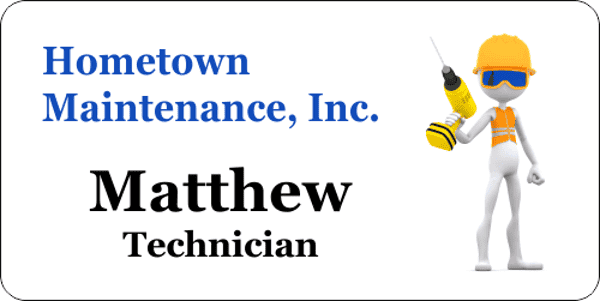 Maintenance Handyman 4 Line Name Tag