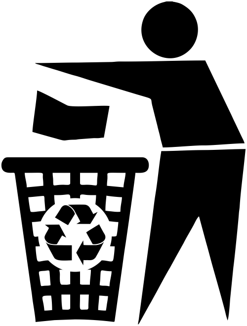 Man Promote Recycle Bin Rubber Stamp
