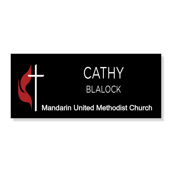 Mandarin UMC Black Name Tag