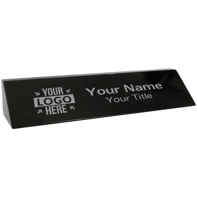 Engraved Black Marble Desk Name Plate