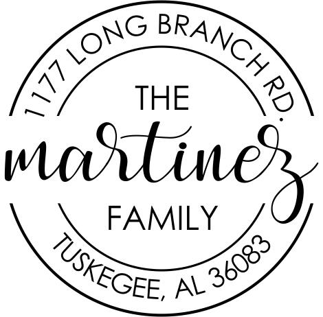 Martinez Round Return Address Stamp