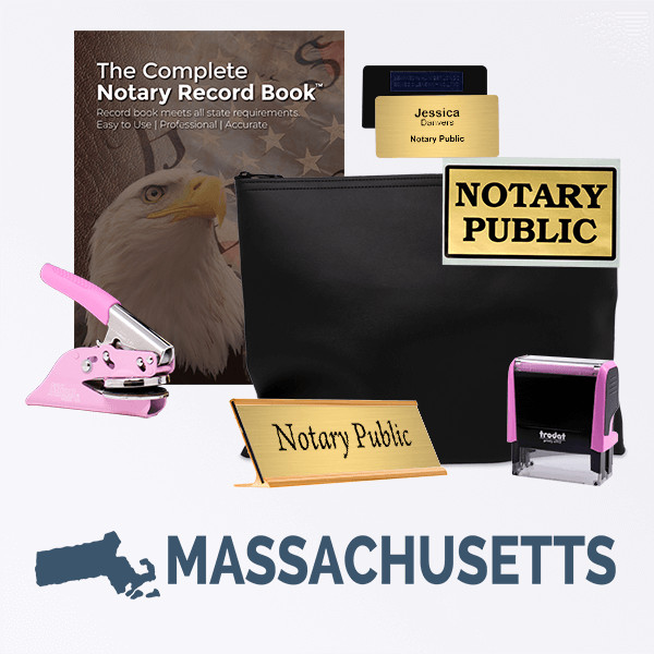 Massachusetts Pink Deluxe Notary Kit