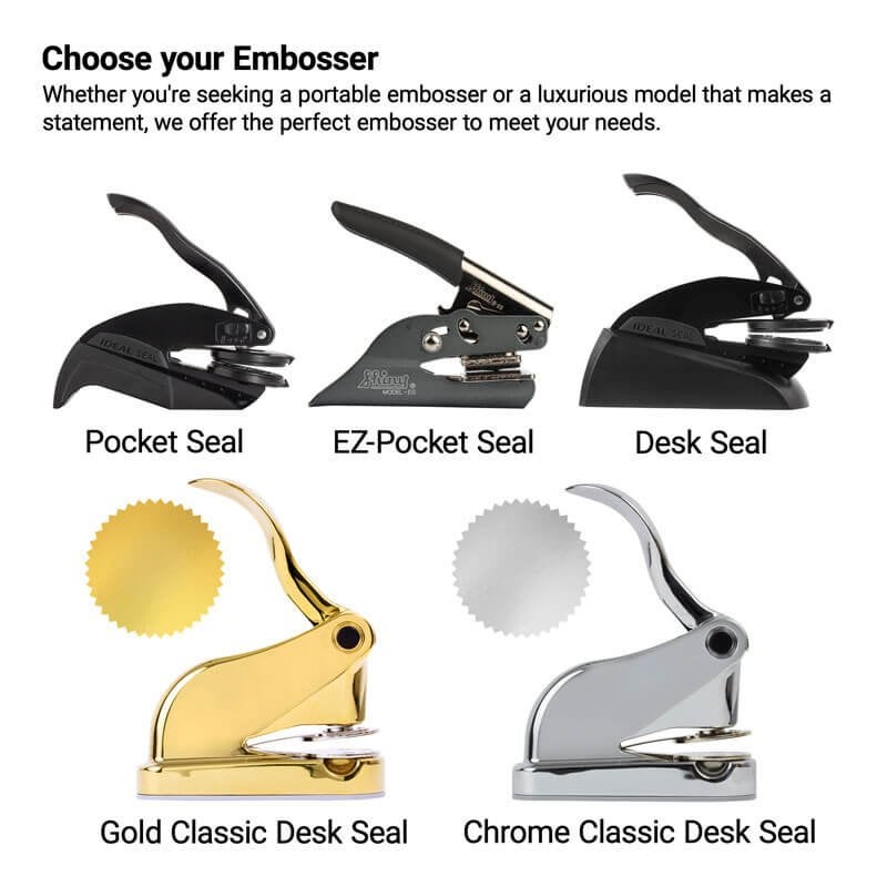 Embosser Types for the Limited Liability Company with Date Seal Embosser
