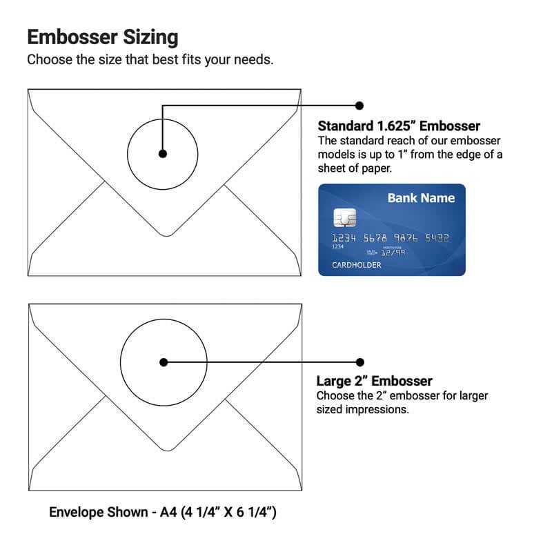 Size options for an embosser 