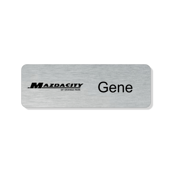 Mazda City 1X3 New Logo Silver Nametag