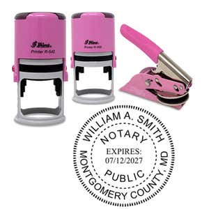 Maryland Notary Pink - Round Design