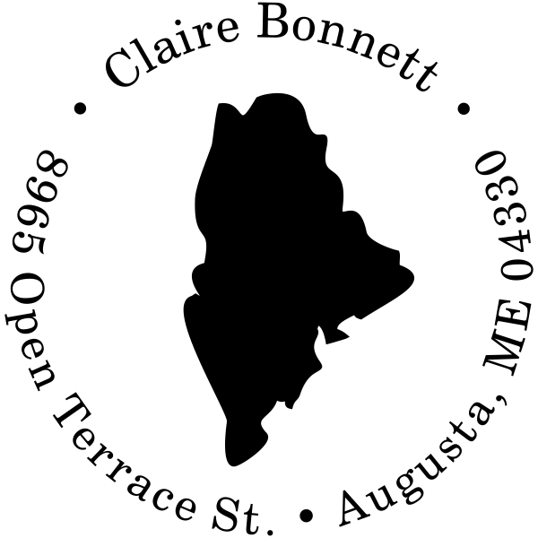 Maine Round Address Stamp