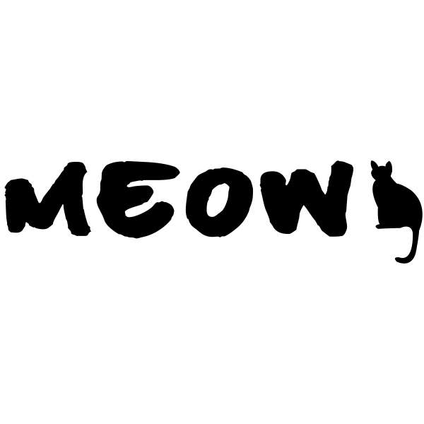 MEOW Cat Rubber Stamp