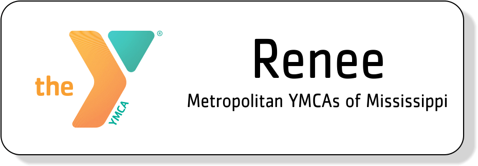 Metro YMCA MS Name Tag  2 line - Orange/Green Logo