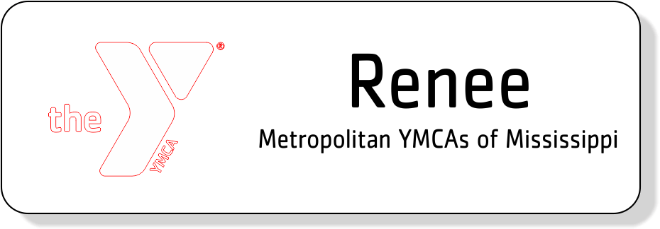 Metro YMCA MS Name Tag  2 line - Outline Logo
