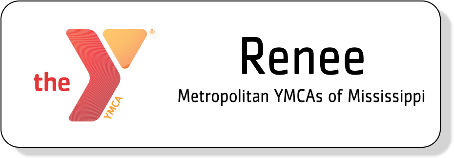 Metro YMCA MS Name Tag  2 line - Red/Yellow Logo