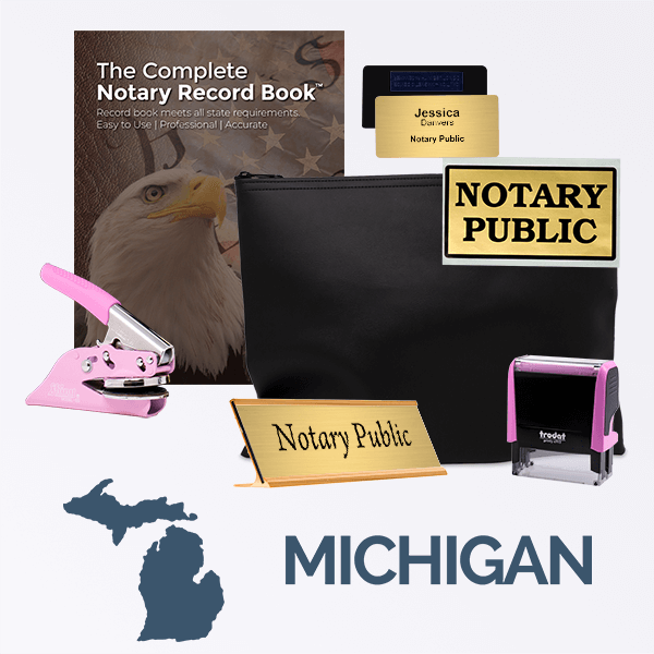 Michigan Pink Deluxe Notary Kit