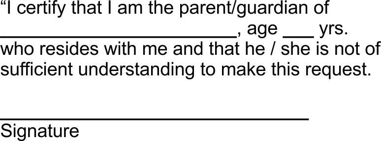 Middlesex Bank 4931 - Parent Waiver