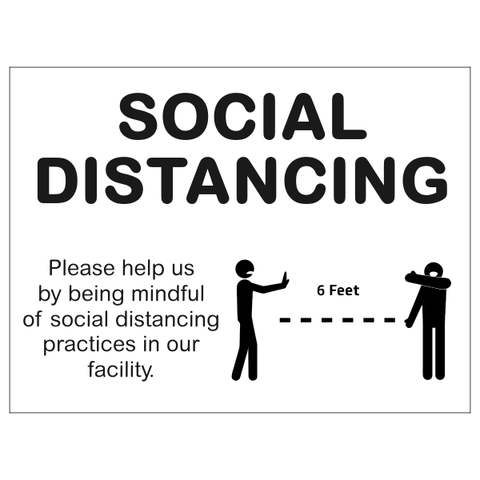 Mindful of Social Distance Yard Sign | 18" x 24" 