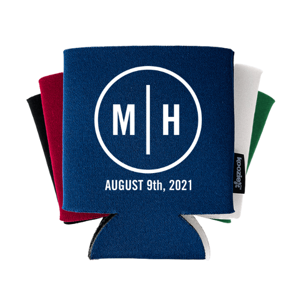 Koozie® Minimalist Block Initials Wedding Drink Cooler