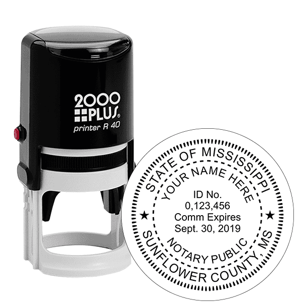 Mississippi Notary Milled Round Stamp