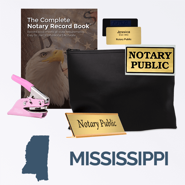 Mississippi Pink Deluxe Notary Kit