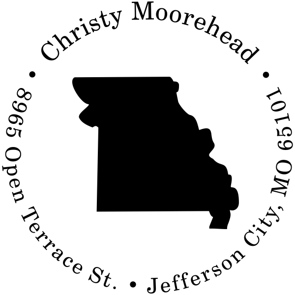 Missouri Round Address Stamp