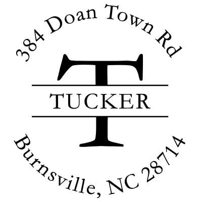 Round Last Name Initial Address Stamp