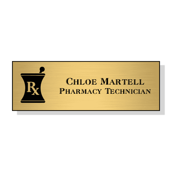Mortar and Pestle RX Pharmacy Name Tag