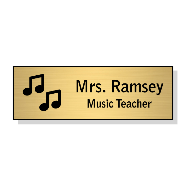 Music Notes School Name Tag