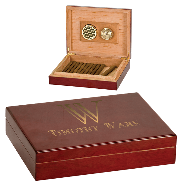 Name Initial Engraved Rosewood Humidor