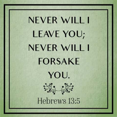 "Never Will I Leave You, Never Will I Forsake You" Poster Sign