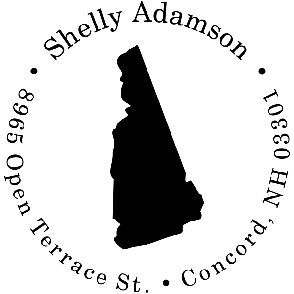 New Hampshire Round Address Stamp