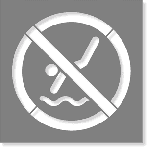 No Diving Icon Stencil | Multiple Sizes
