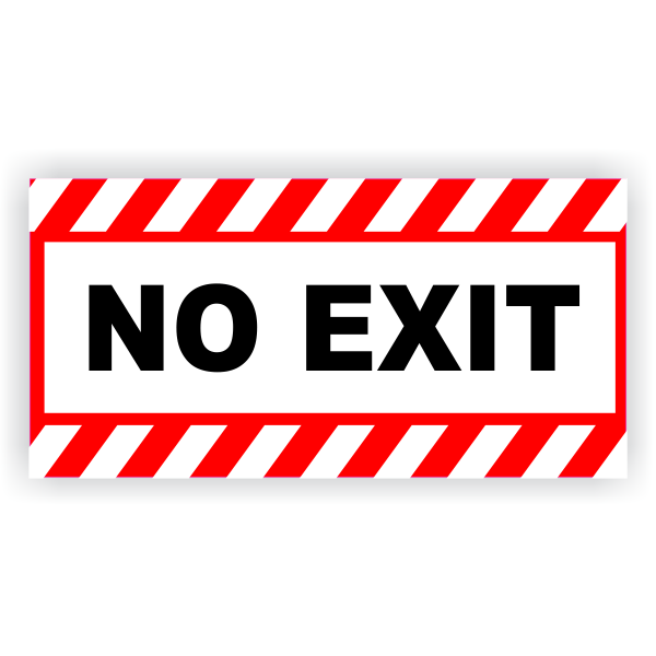 Red Stripes No Exit 6" x 12" Vinyl Decal