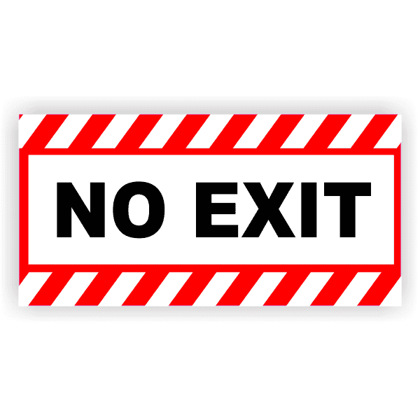 Red Stripes No Exit 6" x 12" Vinyl Decal